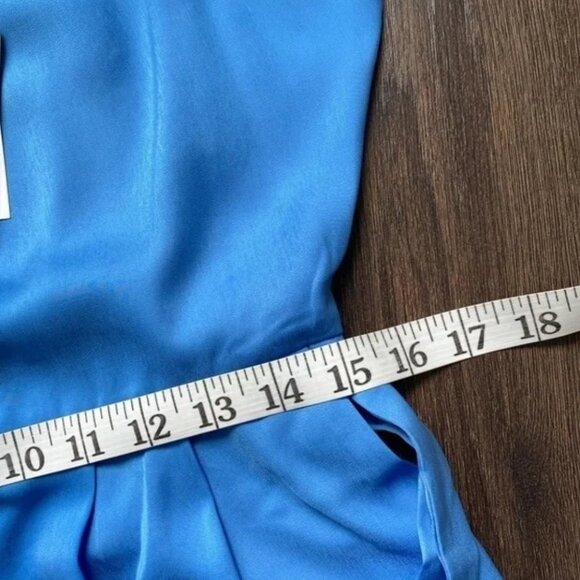 H&M Satin Effect Blue Wide Leg Jumpsuit - Picture 12 of 17